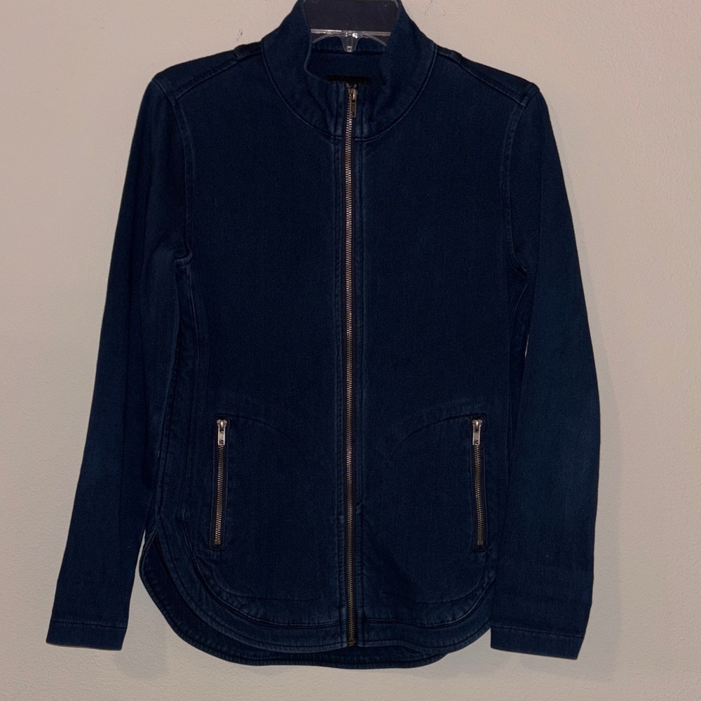 Liverpool Curved Hem Denim Zip Up‎ Jacket Womens Small